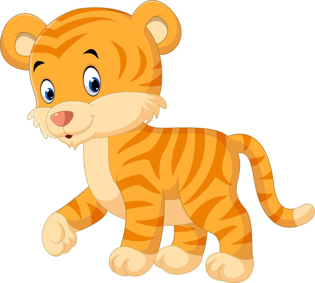 lindo tigre de dibujos animados vector