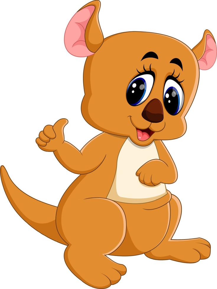 Cute kangaroo cartoon vector