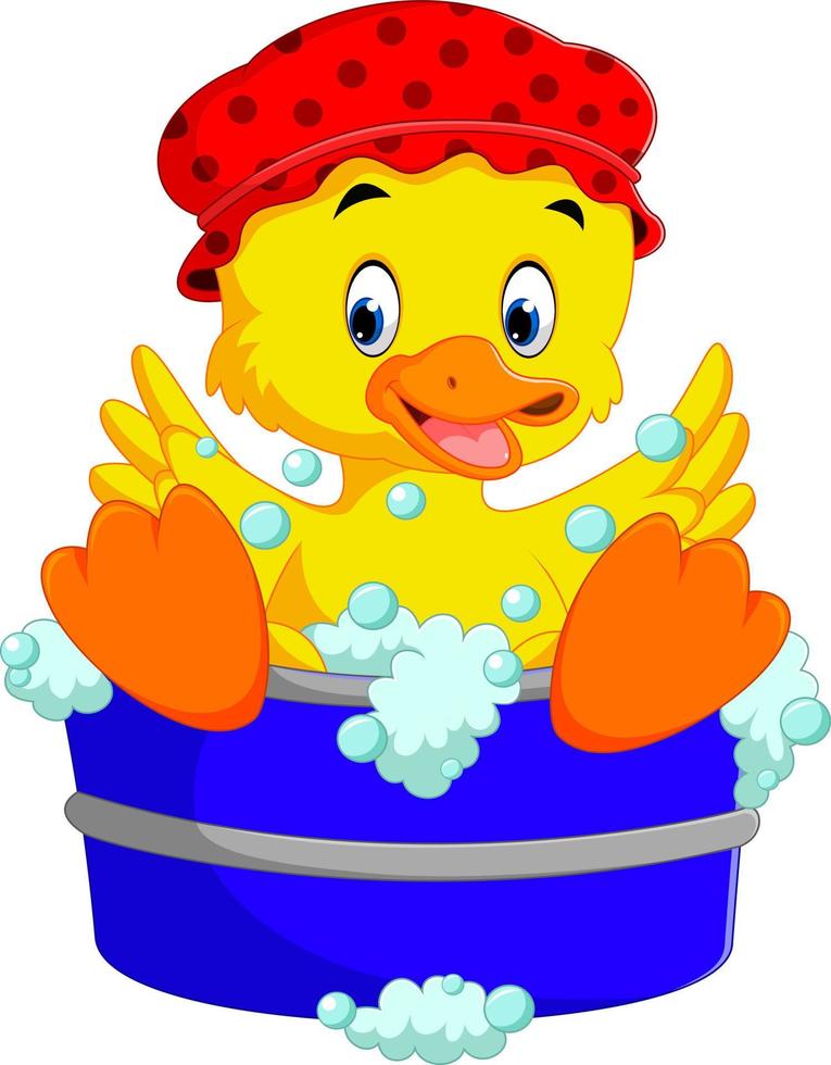 Funny duck cartoon vector