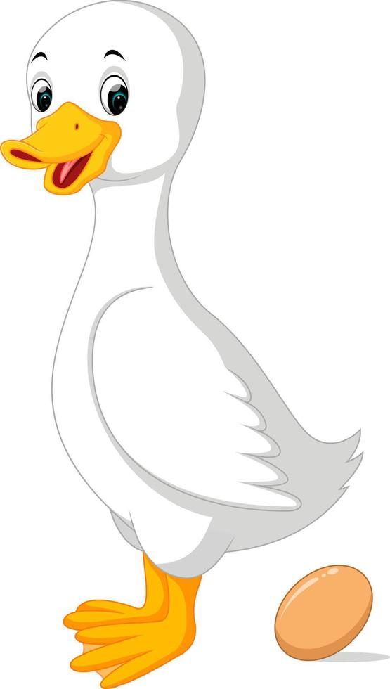 lindo pato de dibujos animados vector