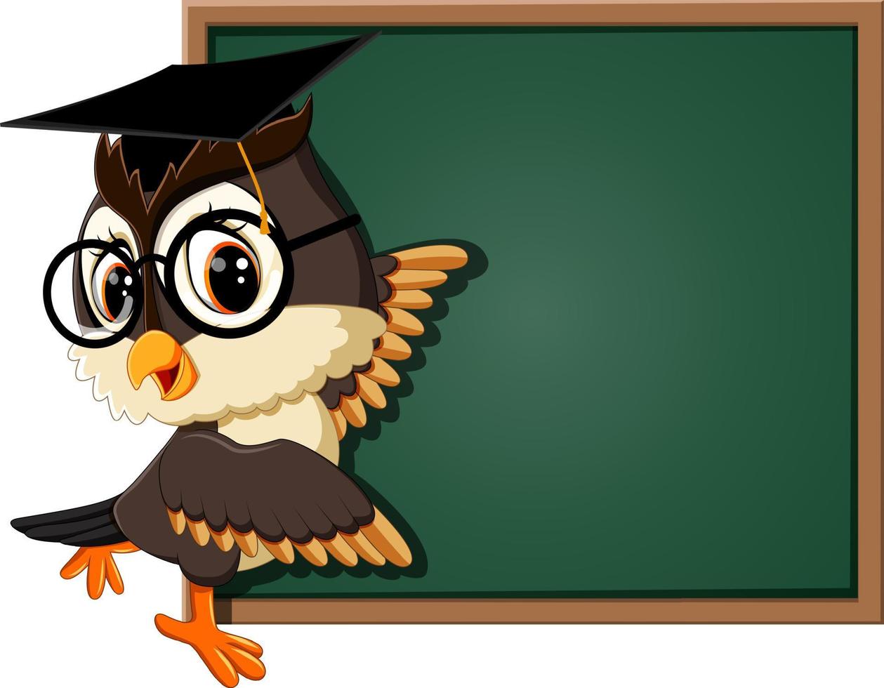 illustration of Owl teacher at blackboard vector