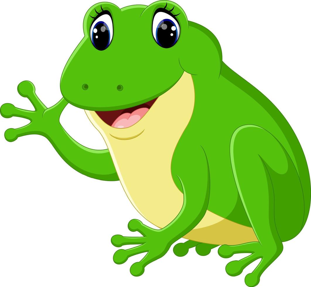 Cute frog cartoon vector