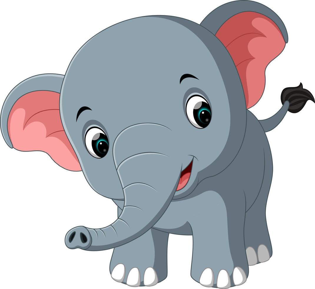 lindo elefante de dibujos animados vector