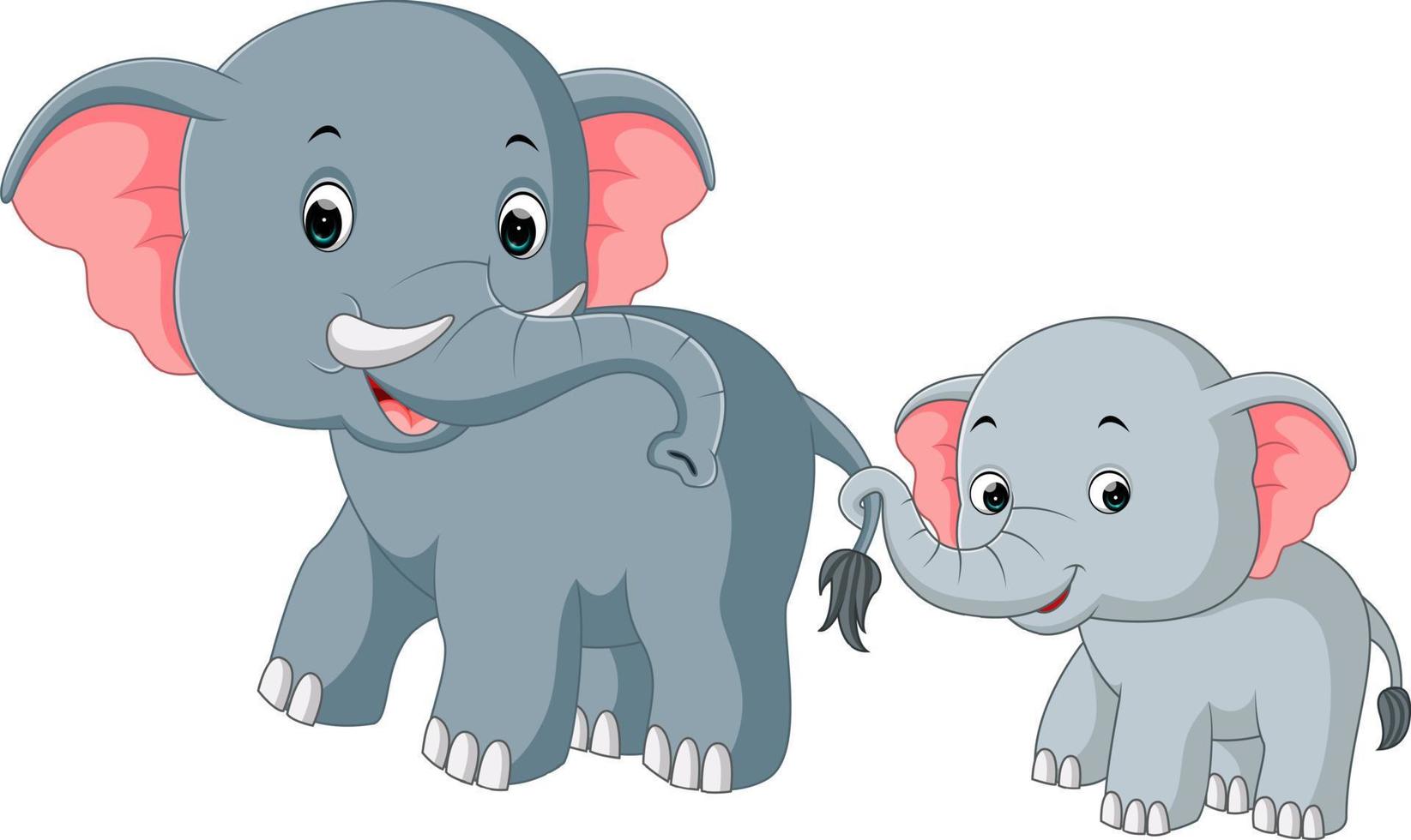 Cute elephant cartoon vector