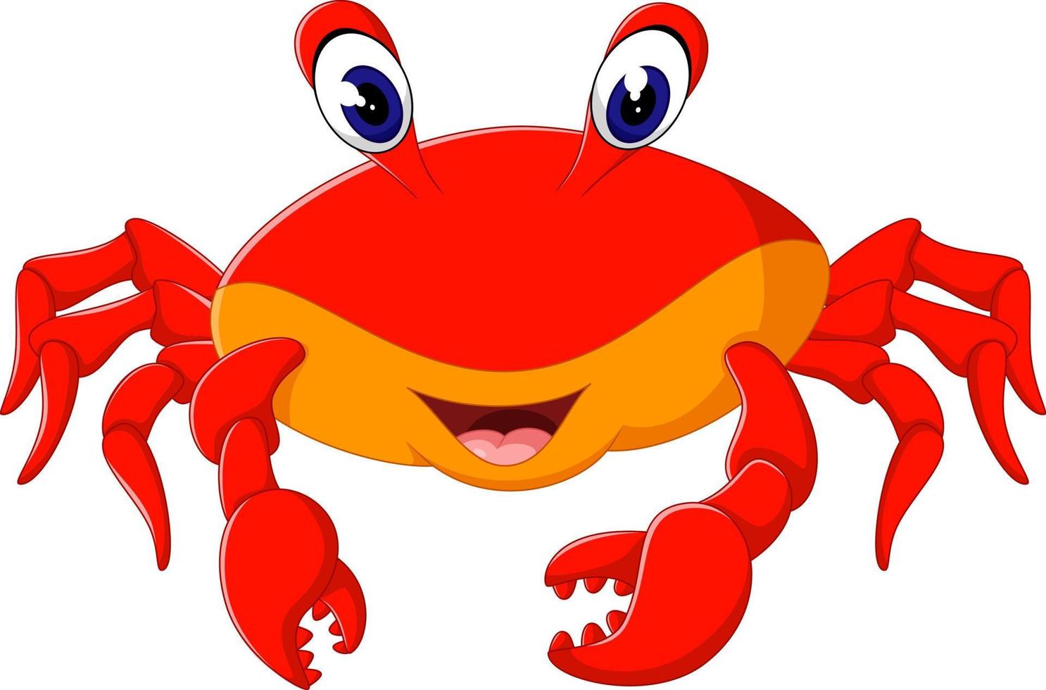 cute crab smile cartoon vector