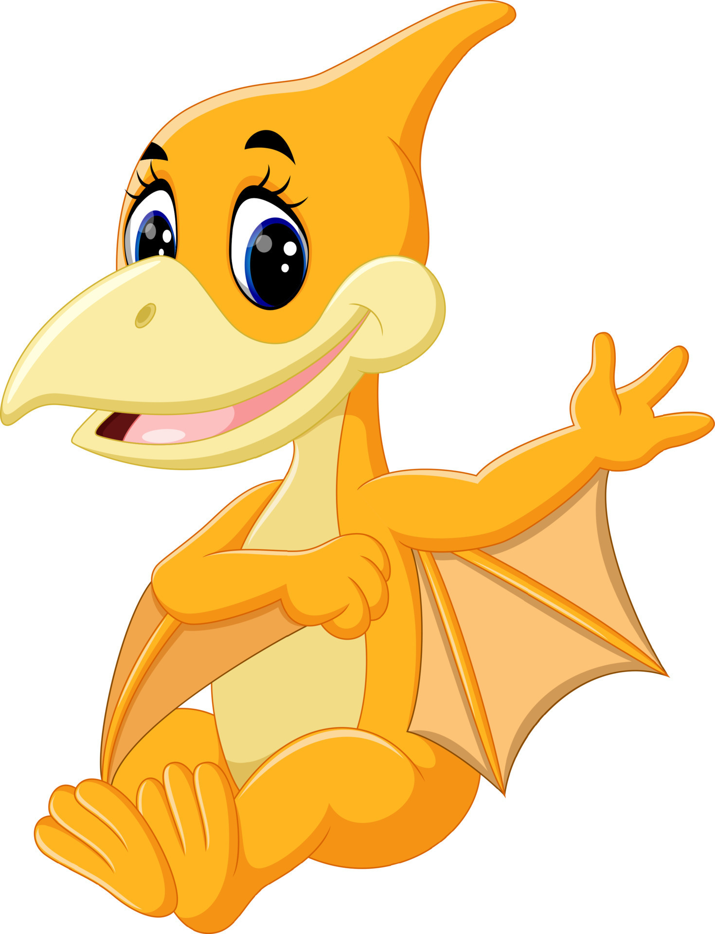 Cute pterodactyl cartoon Royalty Free Vector Image