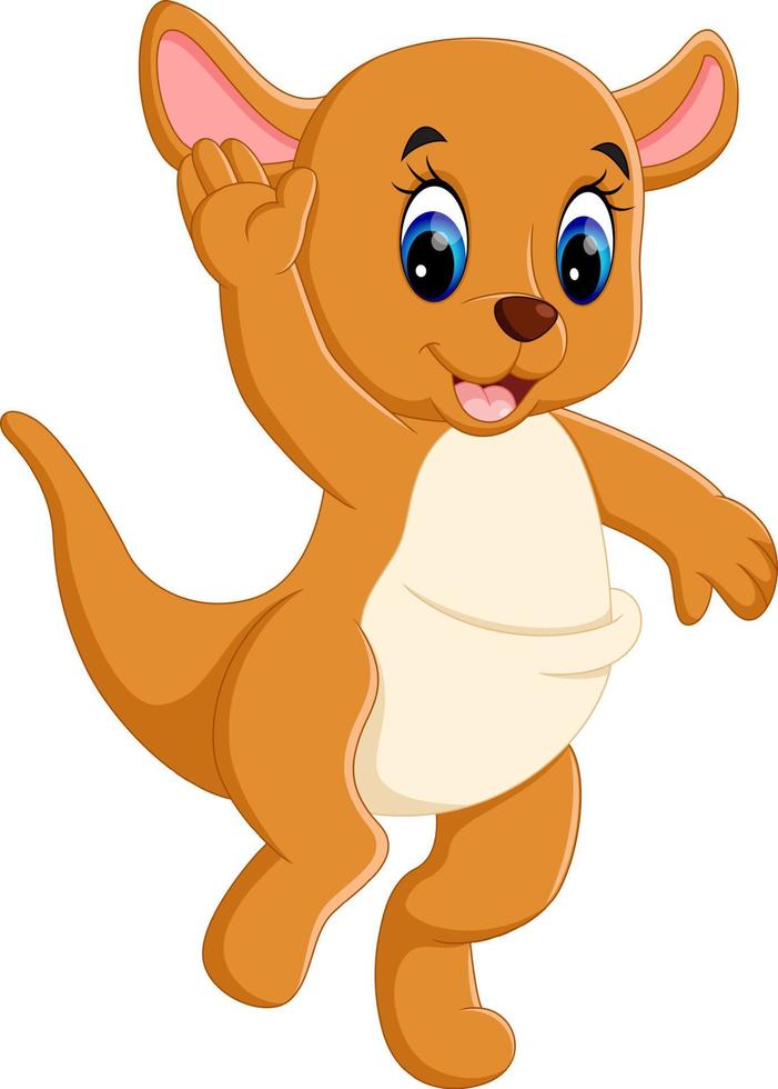 illustration of Cute baby kangaroo cartoon vector
