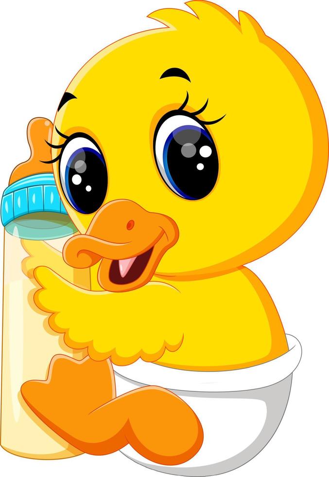 illustration of Cute baby duck cartoon vector