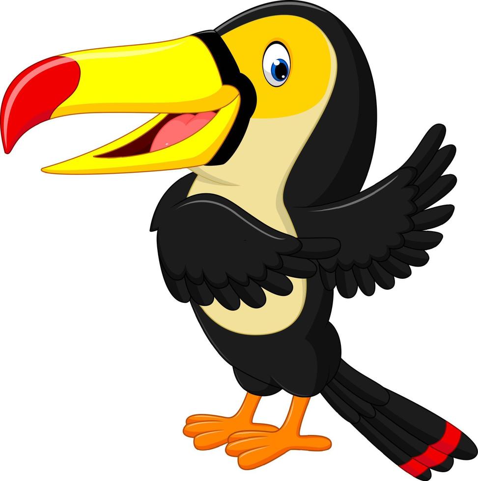 Cartoon happy bird toucan vector