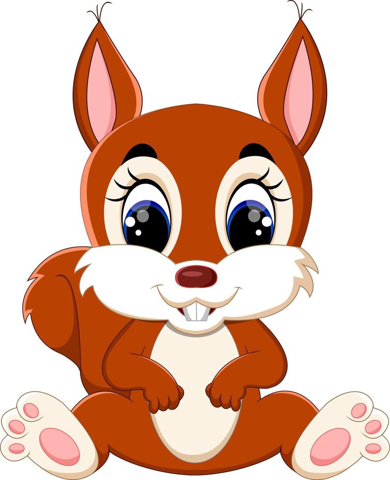 Cartoon adorable squirrel vector