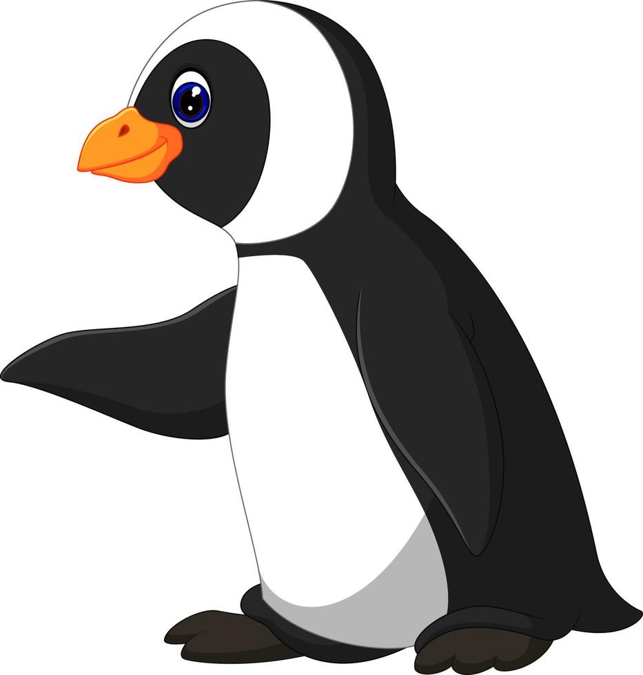 lindo pingüino emperador divertido vector