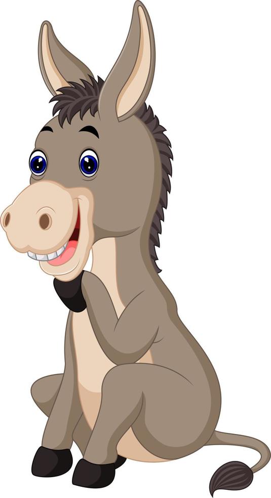 cartoon cute donkey vector