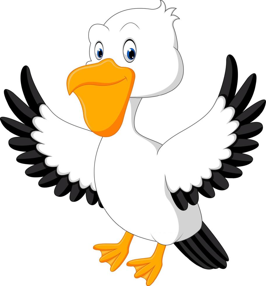illustration of Cute pelican cartoon vector