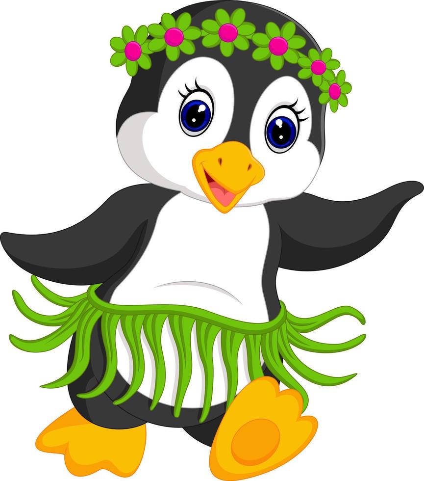 penguin cartoon dancing vector