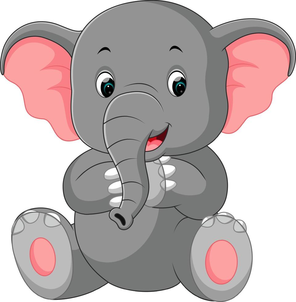 lindo elefante de dibujos animados vector