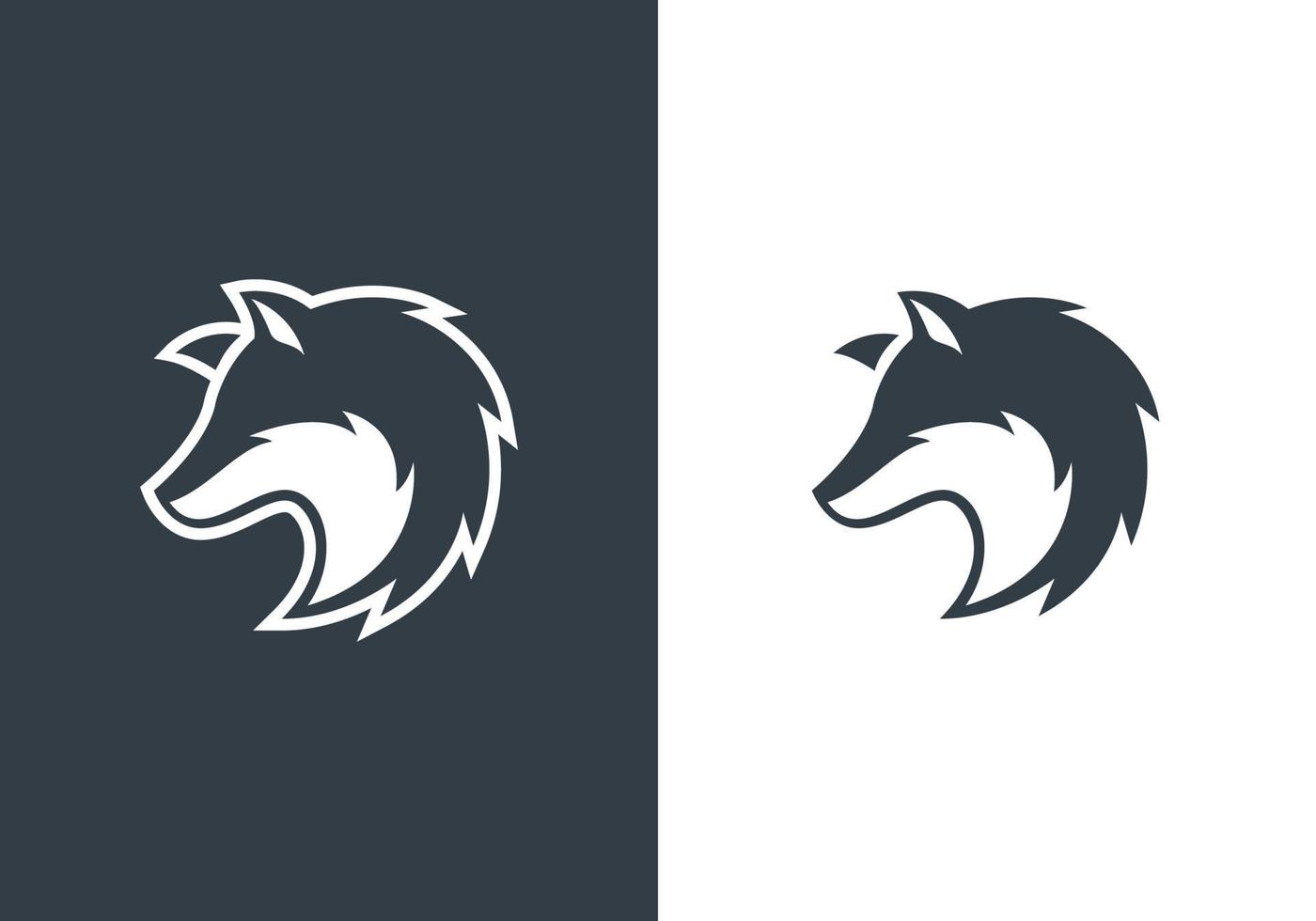 diseño de logotipo de cabeza de lobo vector