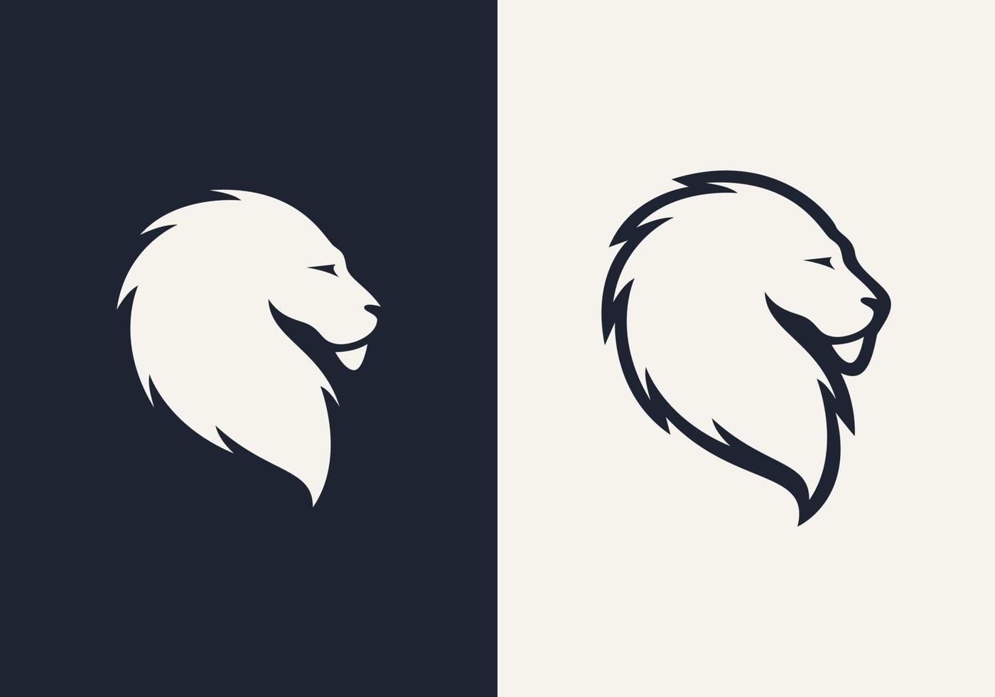 lion head logo design vector