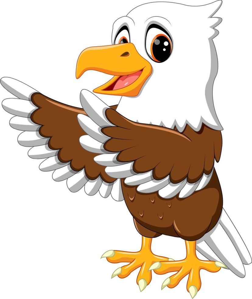 illustration of cute eagle cartoon vector