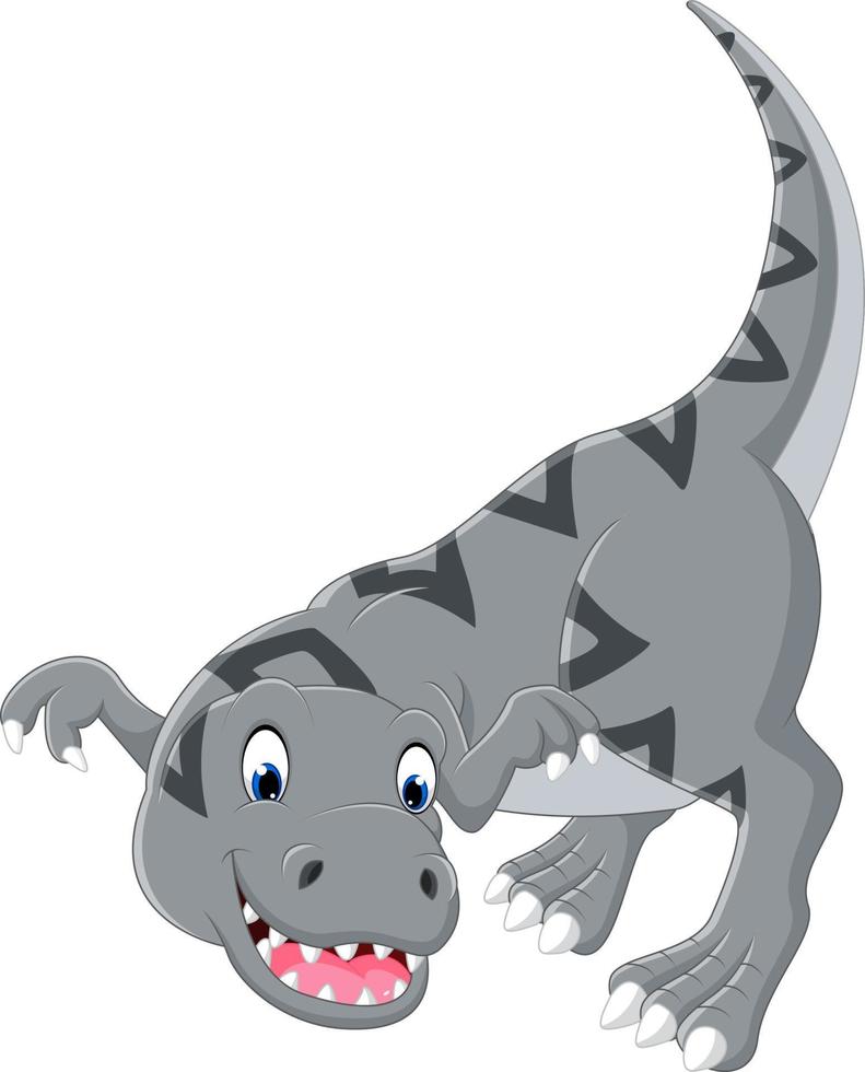 Cartoon cute tyrannosaurus vector