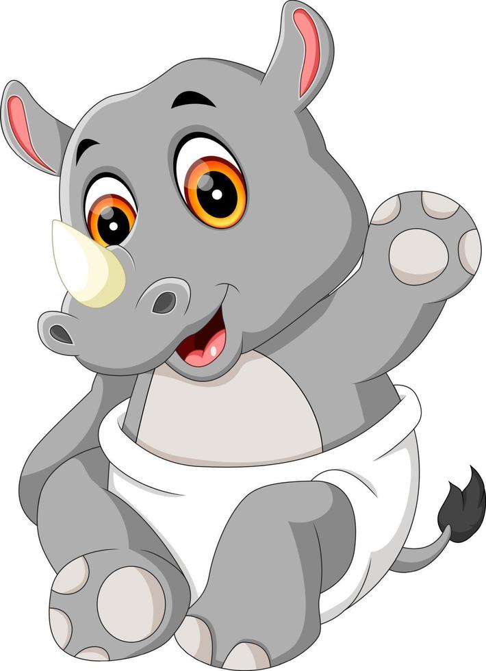 ilustración de dibujos animados lindo rinoceronte 7916305 Vector en Vecteezy