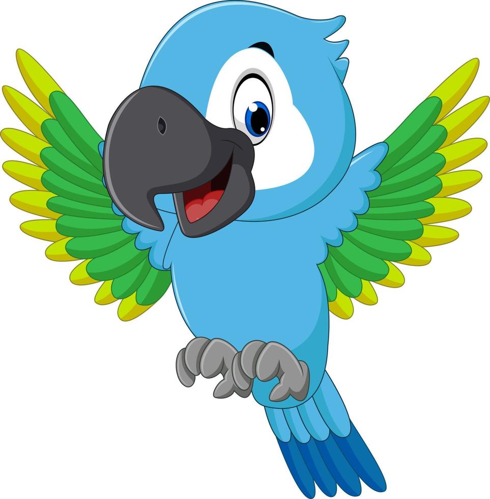 illustration of cute macaw cartoon vector
