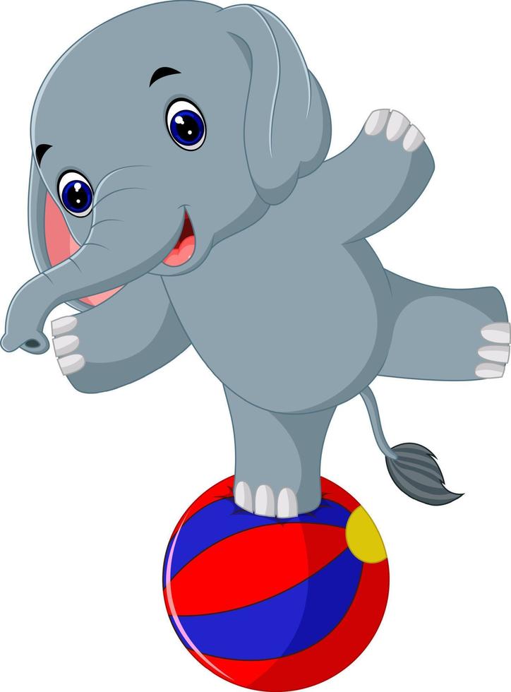 Cute elephant cartoon vector