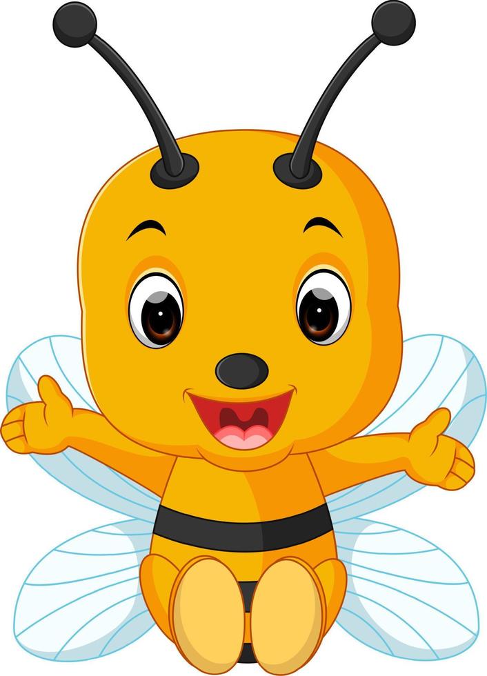 lindo, abeja, caricatura vector