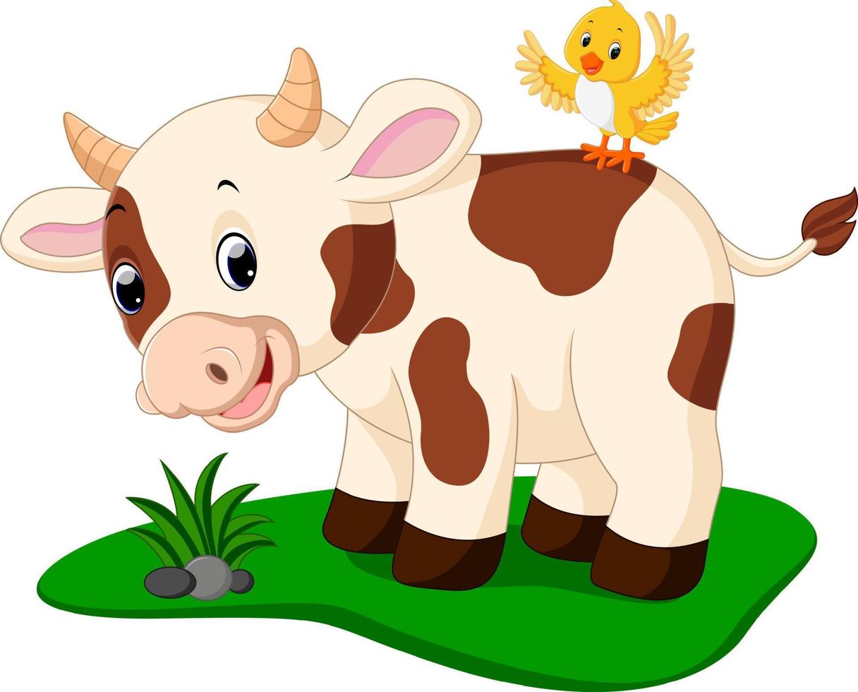 Cute cow cartoon vector