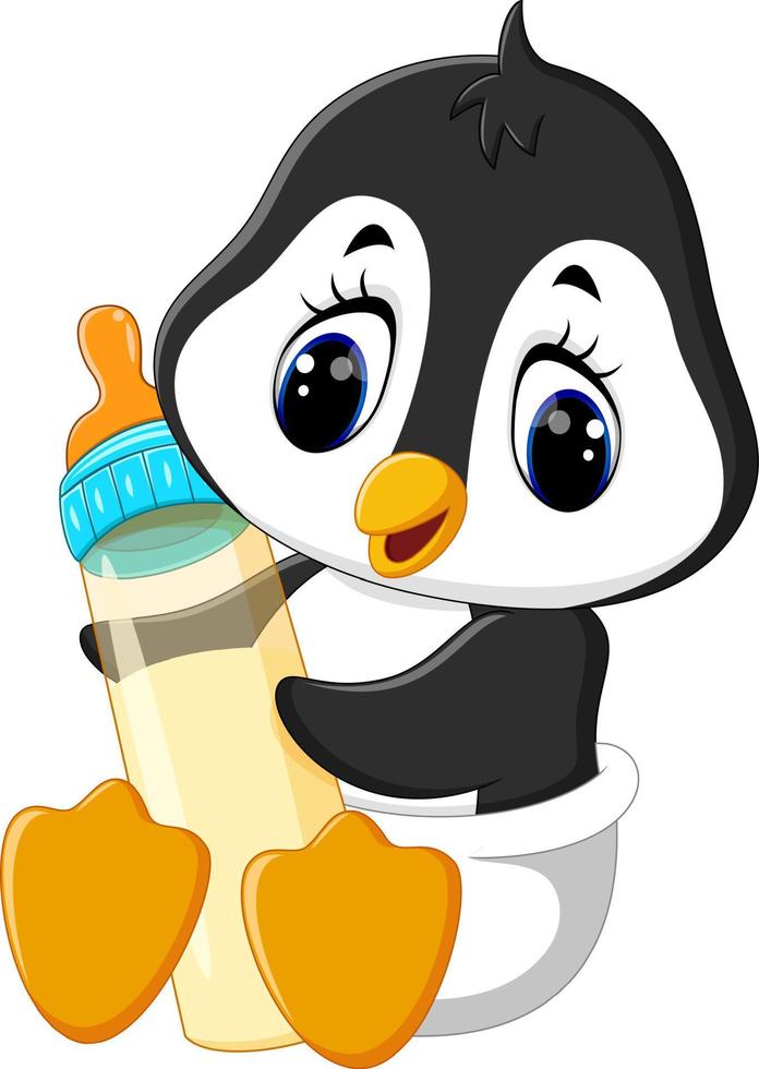 illustration of cute penguin cartoon vector