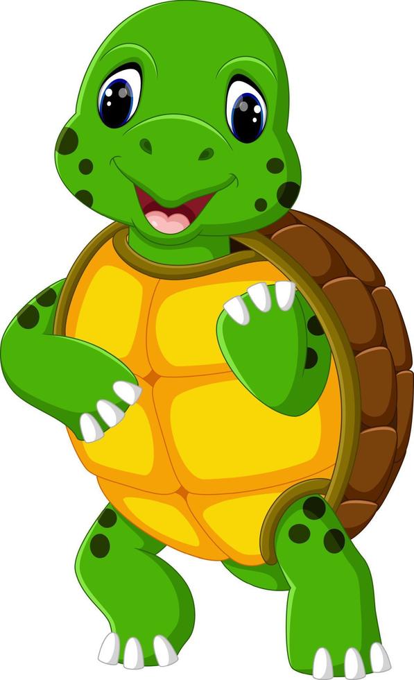 Cute cartoon turtle vector