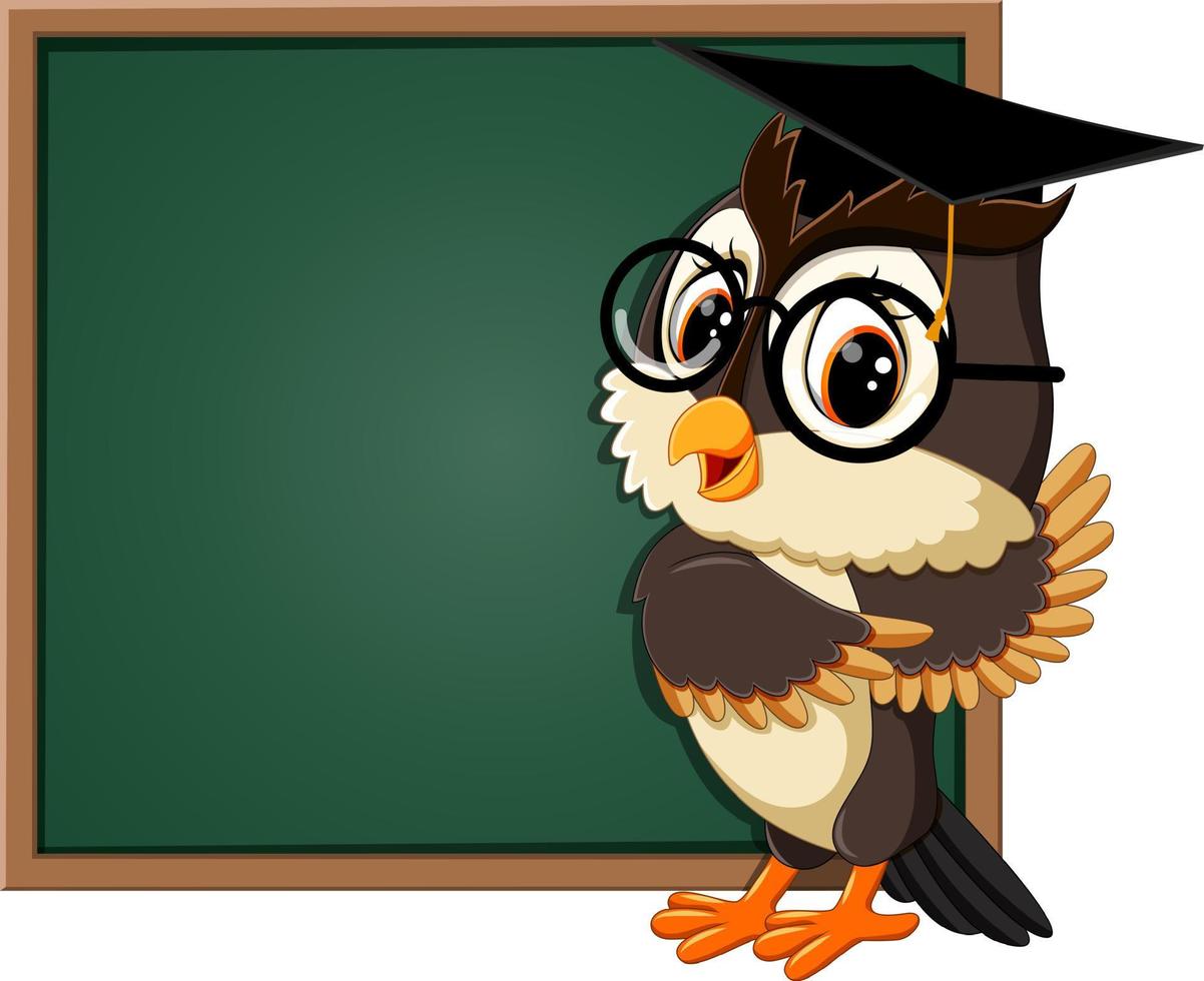 illustration of Owl teacher at blackboard vector
