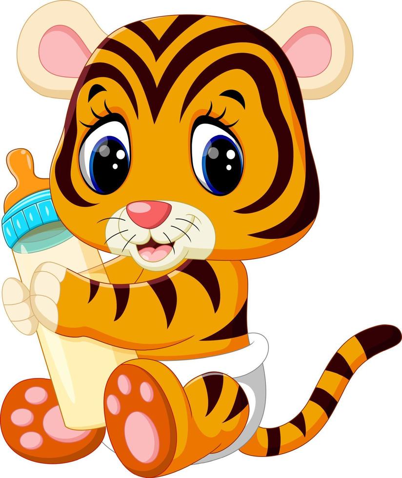 illustration of cute baby tiger vector