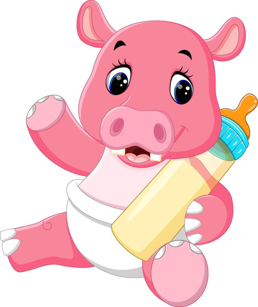 illustration of Cute hippo cartoon vector