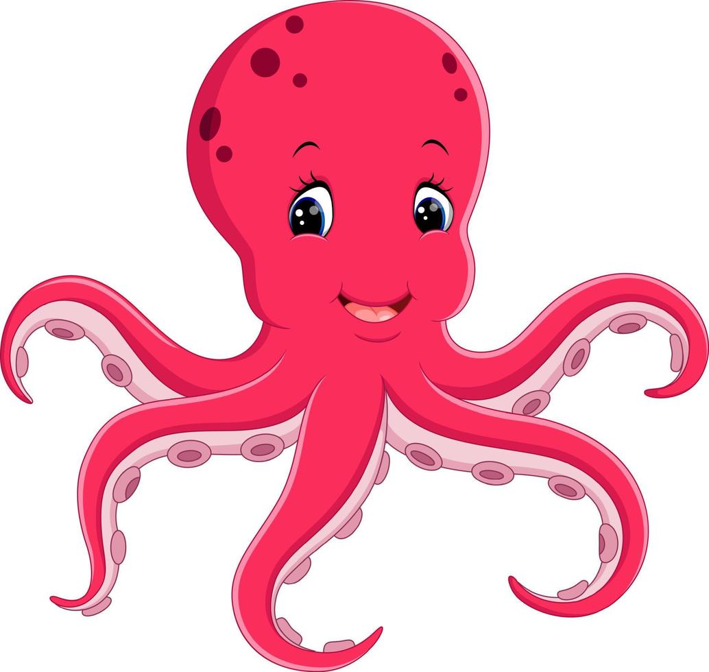 ilustración de dibujos animados lindo pulpo vector