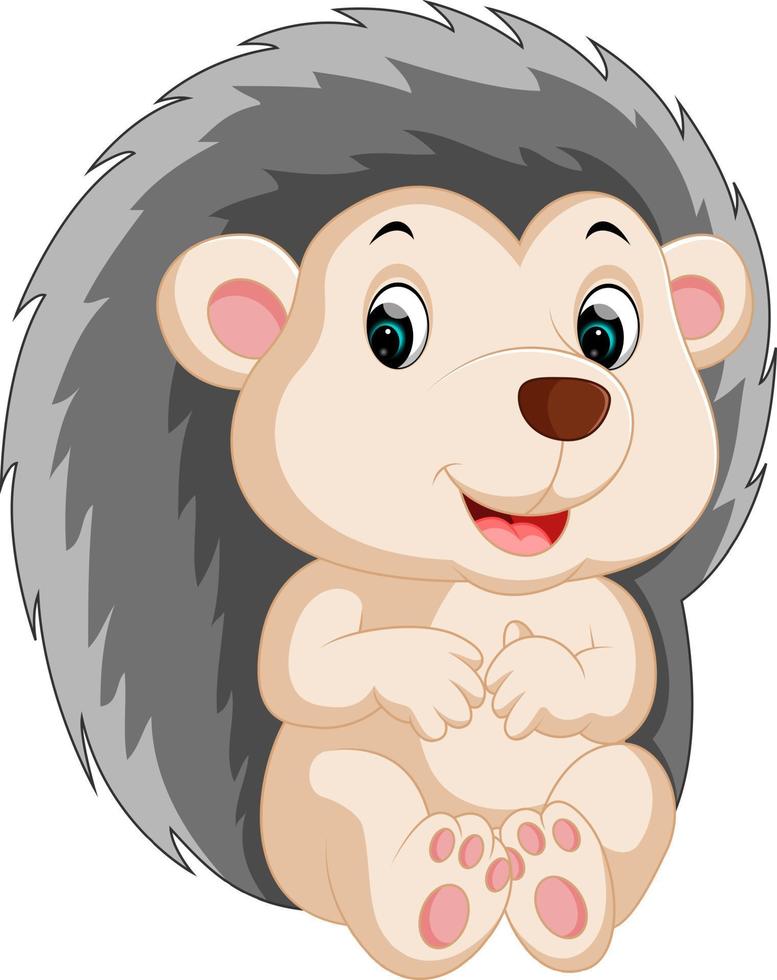 Cute hedgehog cartoon vector