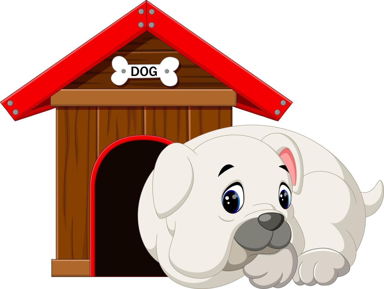 ilustración, de, pitbull, perro vector