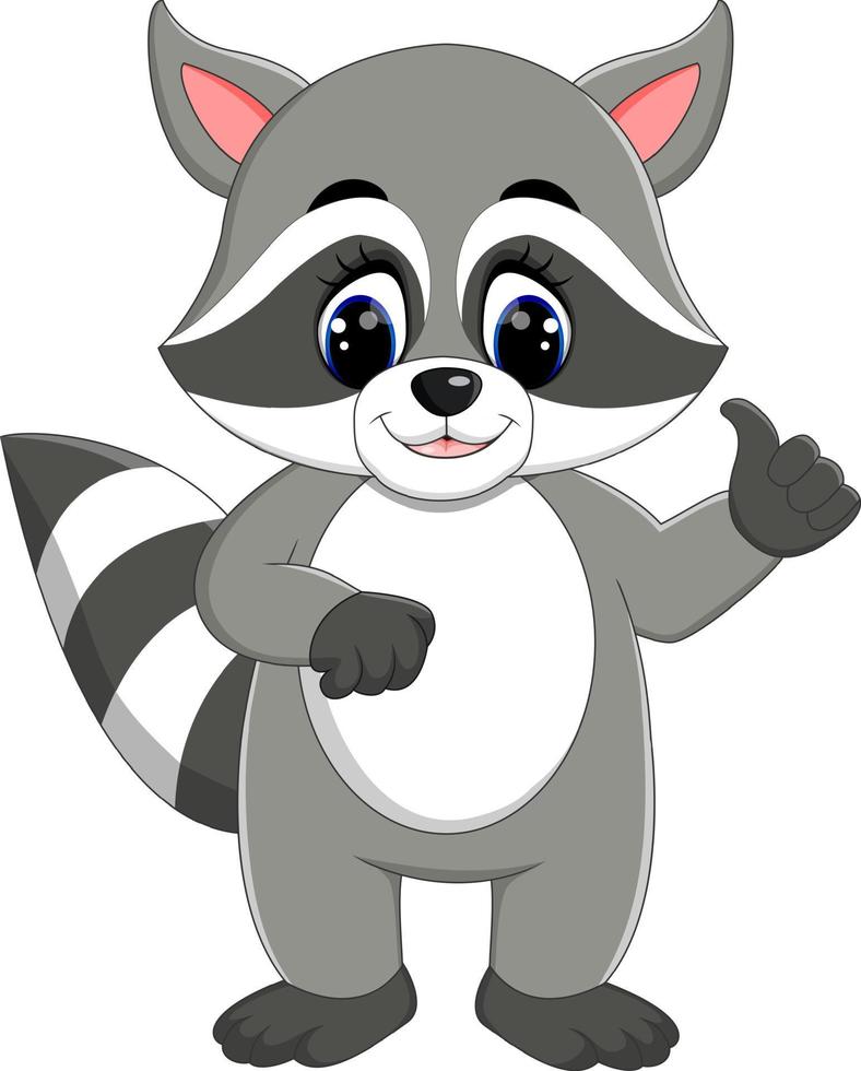 baby raccoon cartoon vector