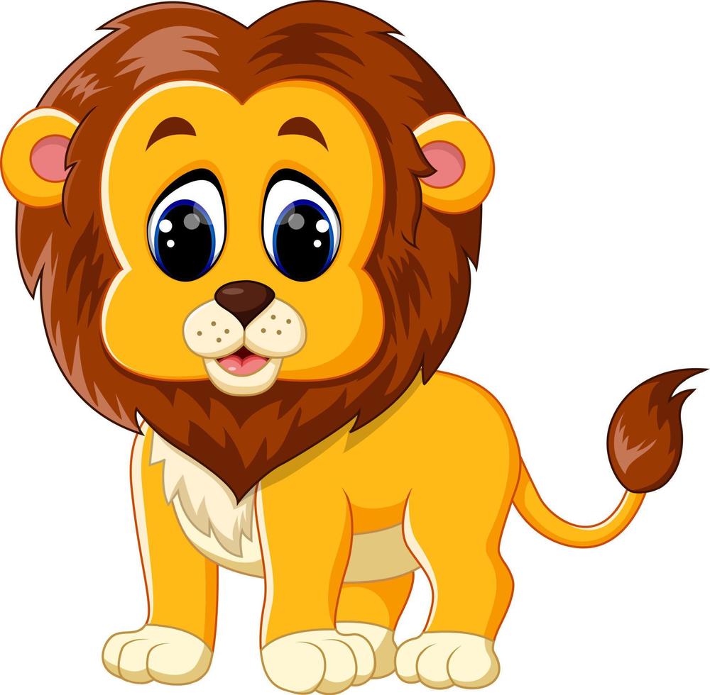 illustration of cute baby lion cartoon vector