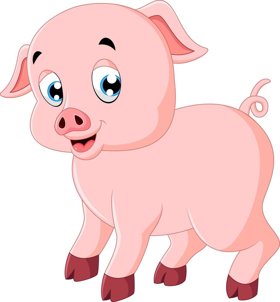 dibujos animados lindo cerdo vector