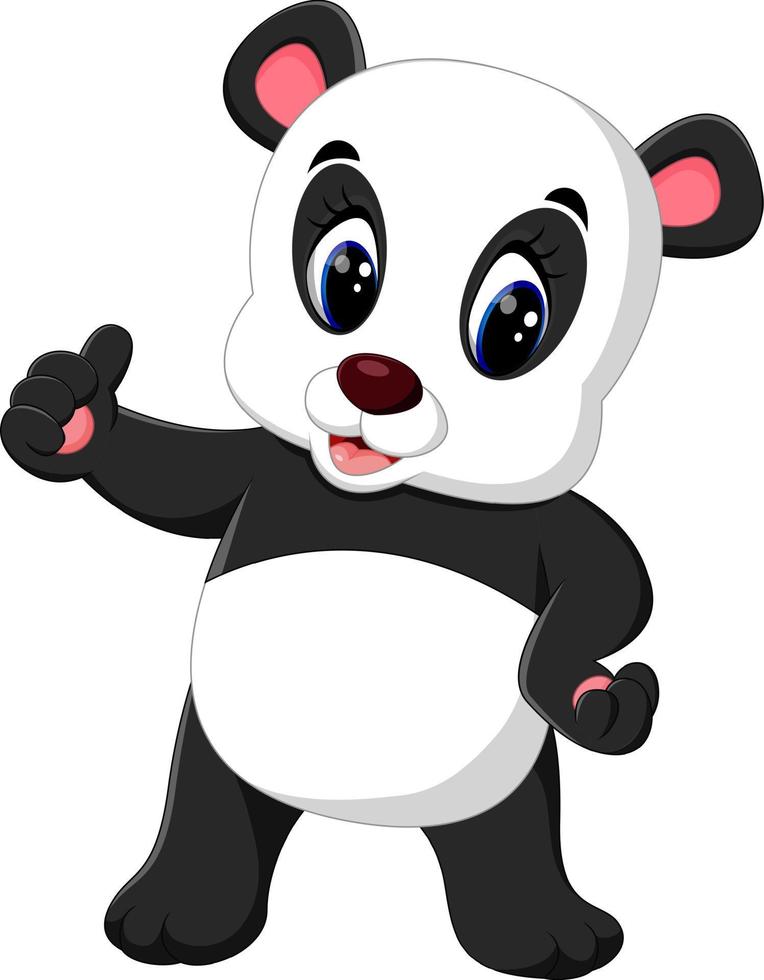 Cartoon panda presenting vector