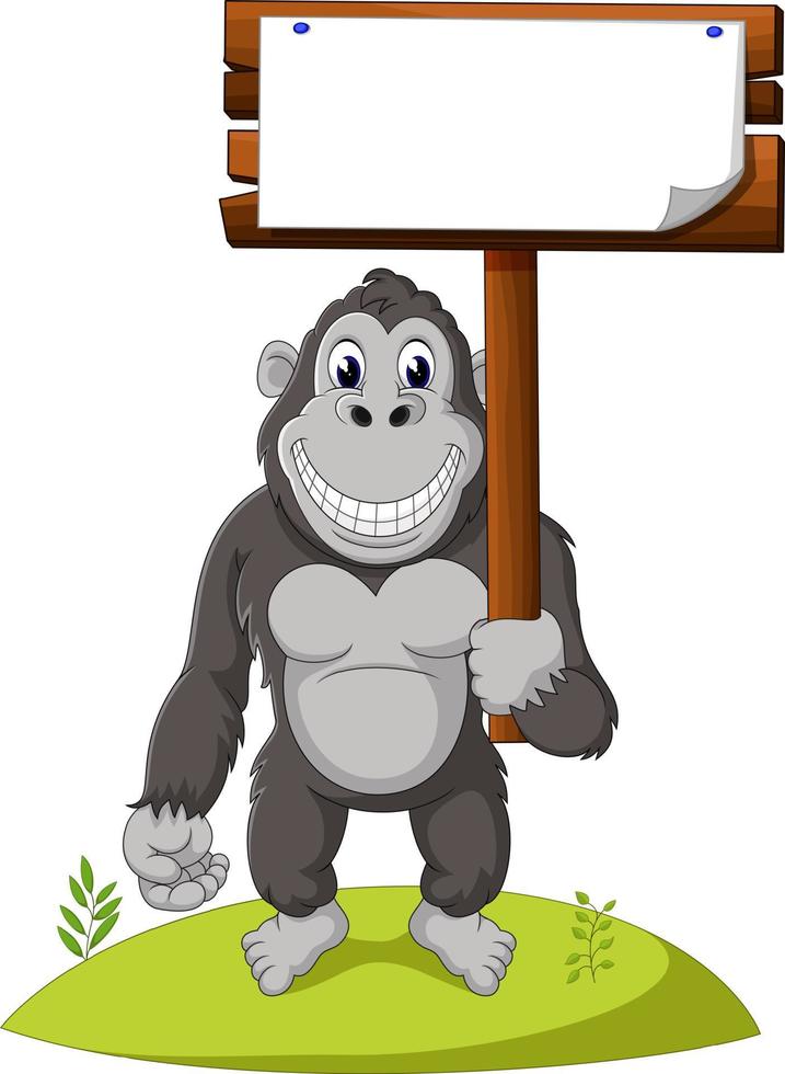 Funny gorilla cartoon vector