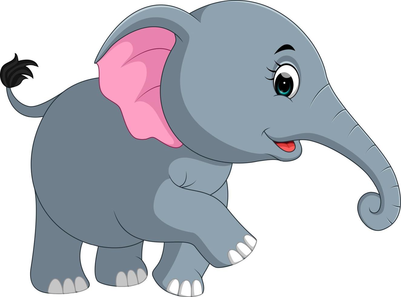 lindo elefante de dibujos animados vector