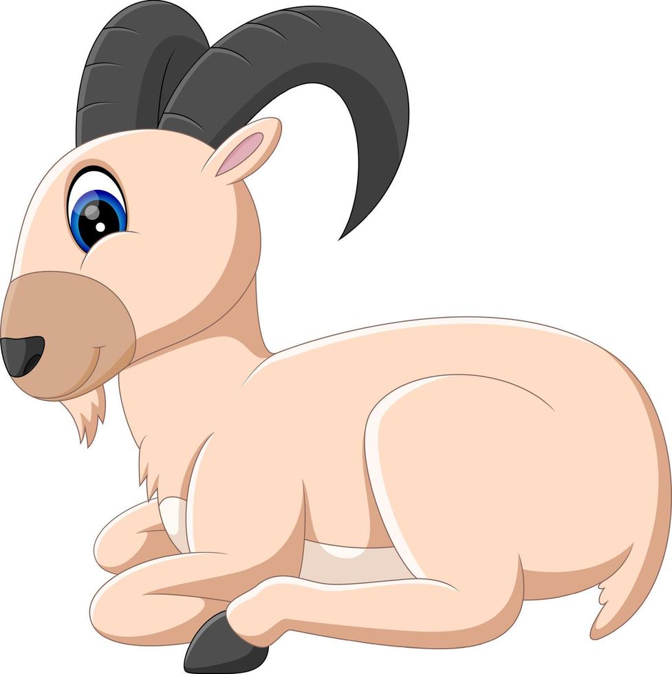 illustration of Cute cartoon goat vector