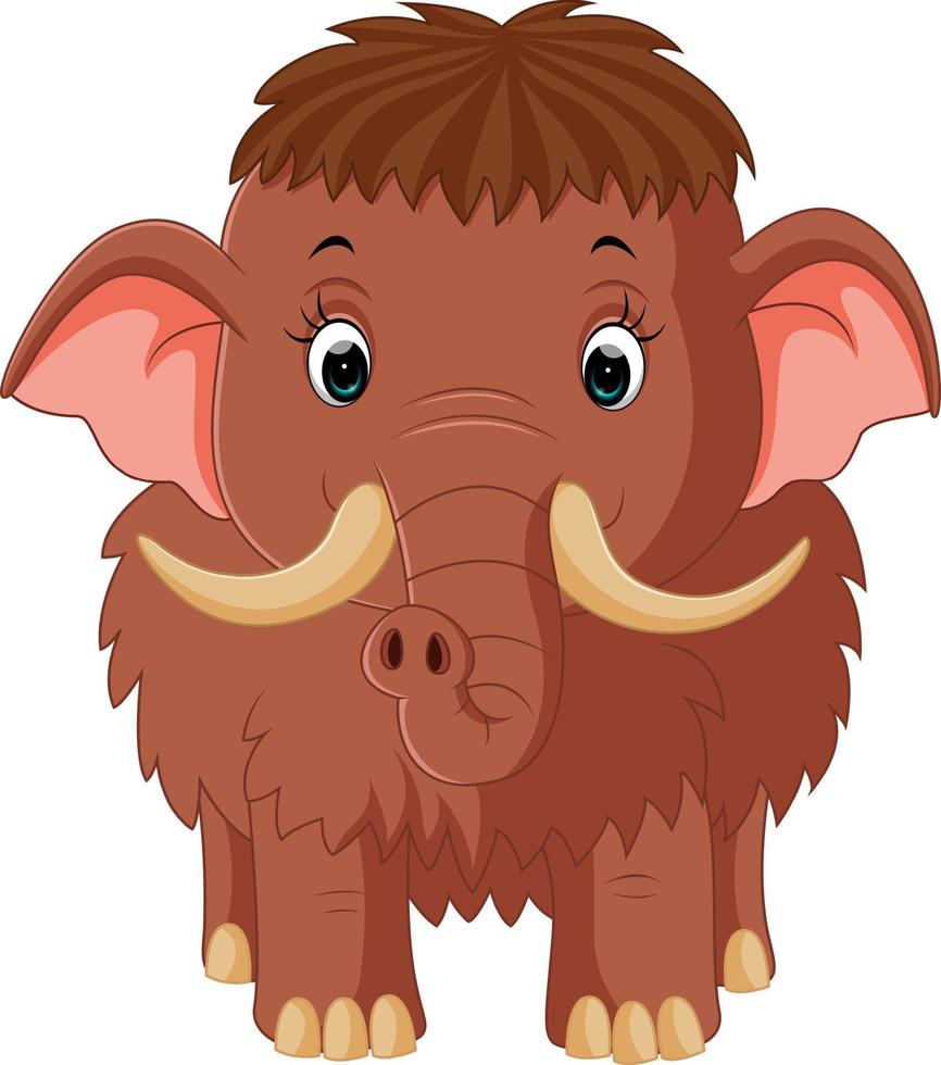 cute mammoth cartoon vector