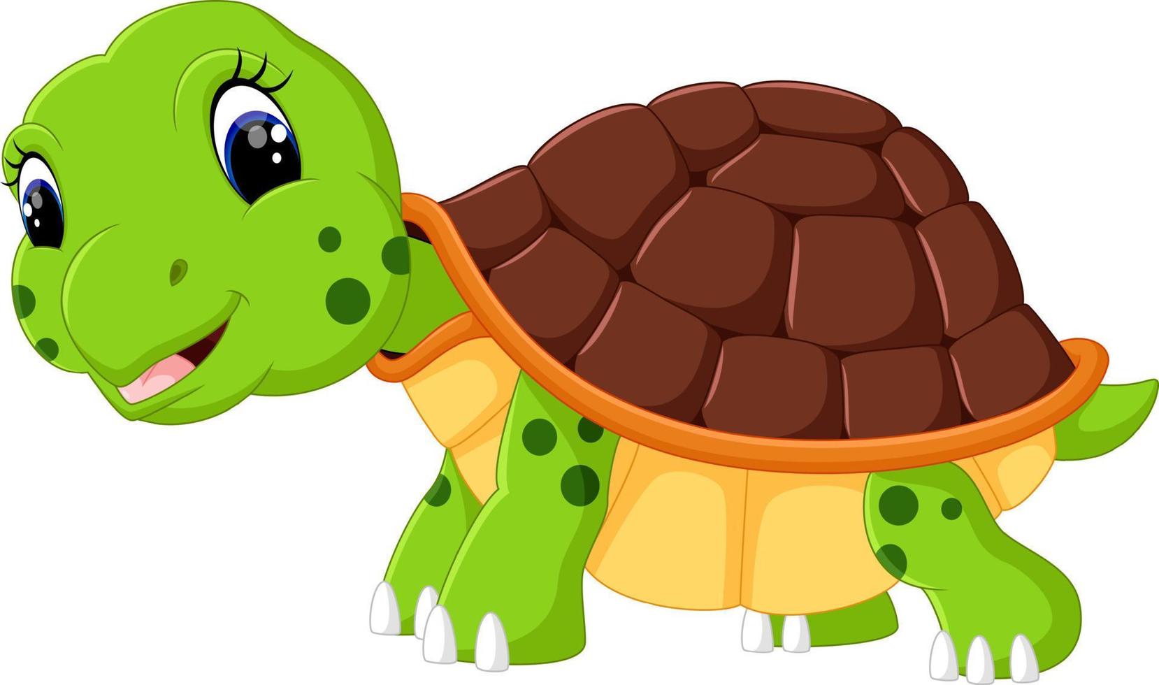 linda tortuga de dibujos animados vector