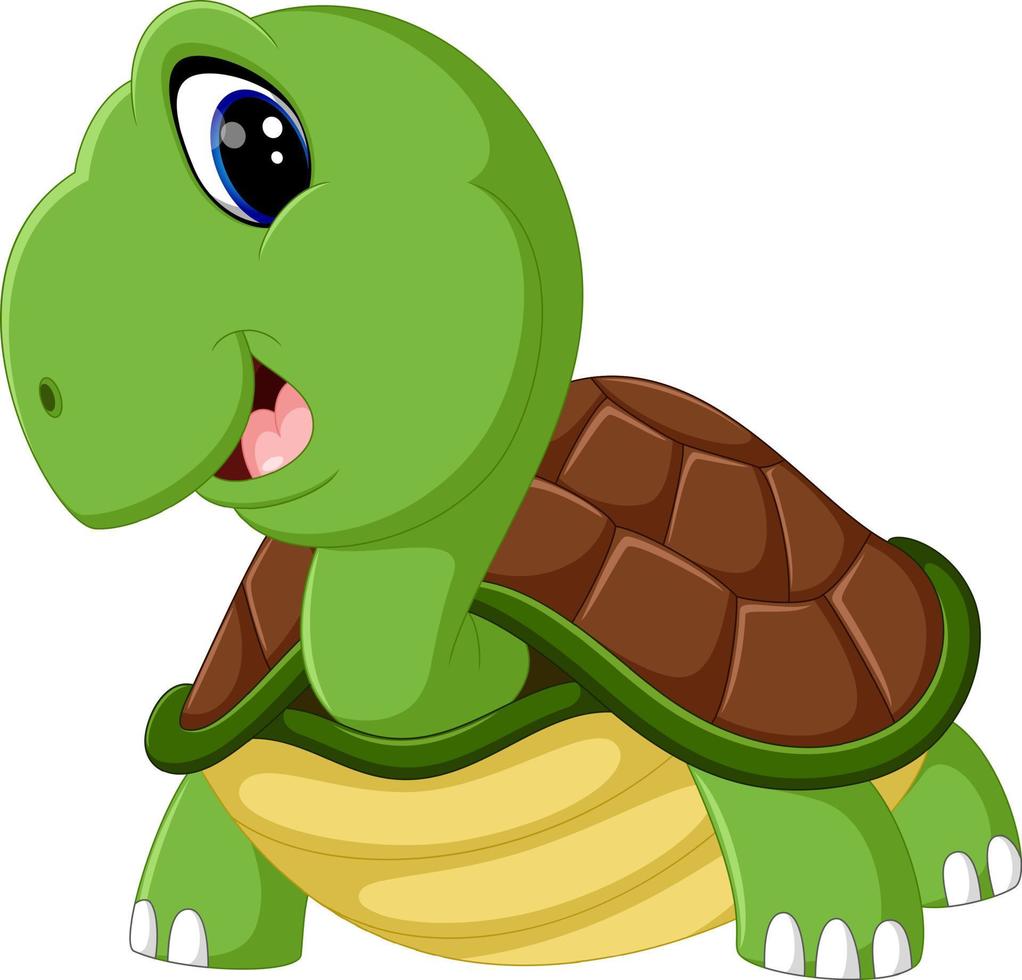 caricatura de tortuga linda vector