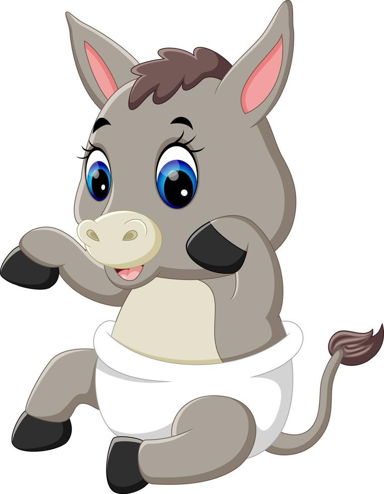 illustration of cute baby donkey cartoon vector