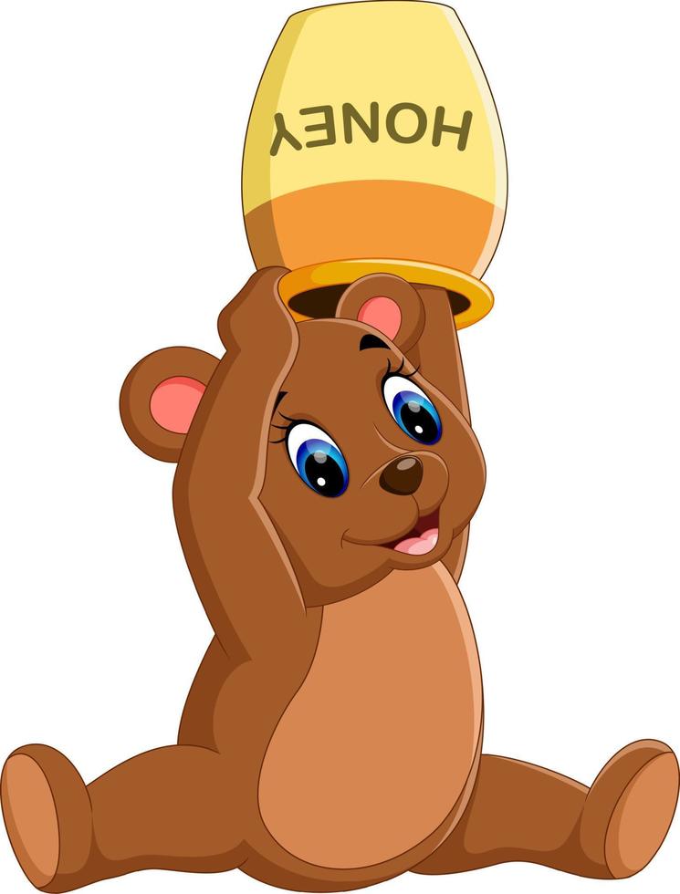 illustration of cute baby bear cartoon vector