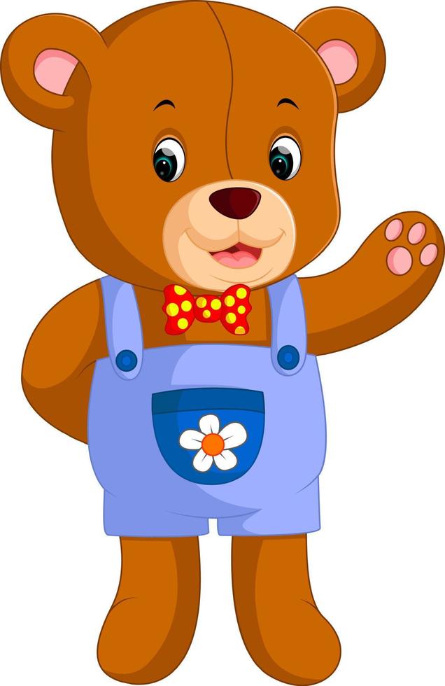 Cute bear cartoon vector
