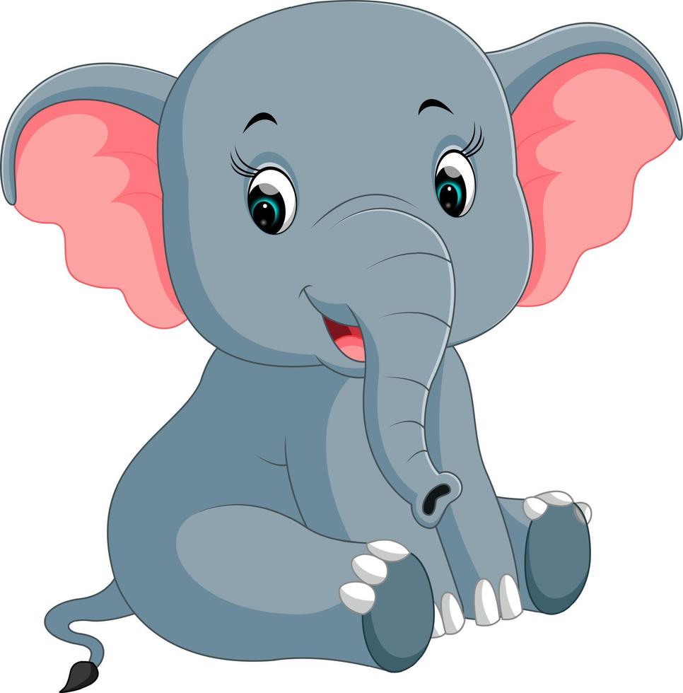 cute elephant cartoon vector